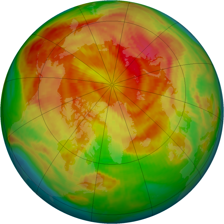 Arctic ozone map for 12 April 1999